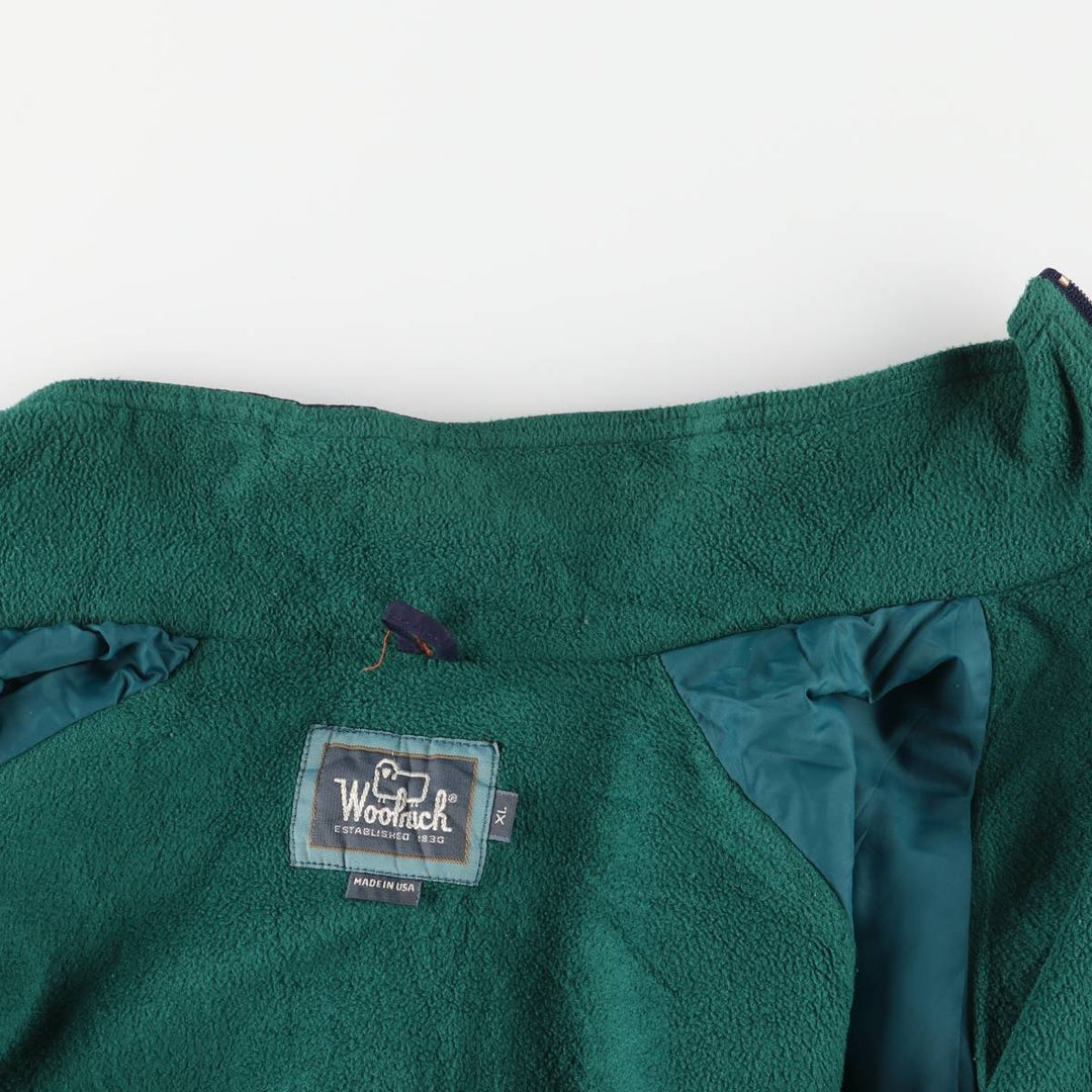 Vintage 1990'S WOOLRICH padded puffer jacket, made in the USA, men's size XL Nylon Navy blue Vintage Second Hand