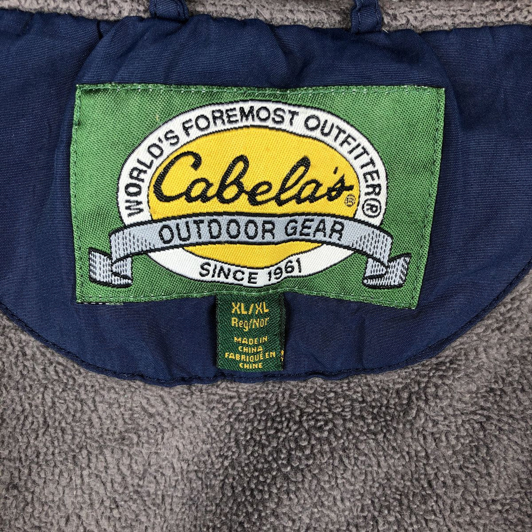 90s-00'S Cabelas padded windbreaker, men's size XL polyester navy blue type Vintage Second Hand