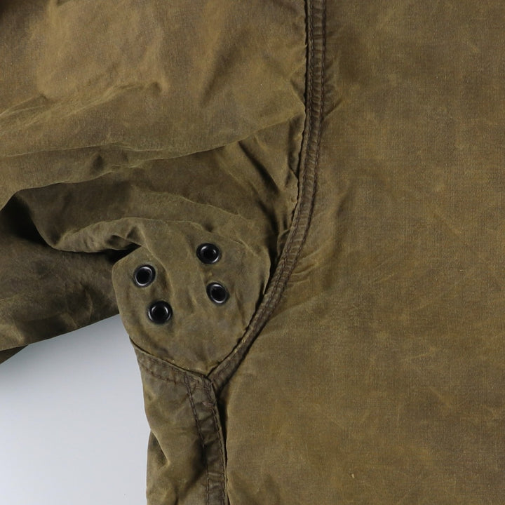 1980'S Barbour BORDER 2 Warrant Badged Waxed Cotton Oiled Jacket, Made in England, Men's Size L unclear Khaki type Vintage Second Hand