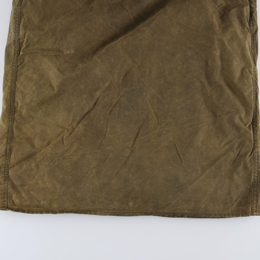 1980'S Barbour BORDER 2 Warrant Badged Waxed Cotton Oiled Jacket, Made in England, Men's Size L unclear Khaki type Vintage Second Hand