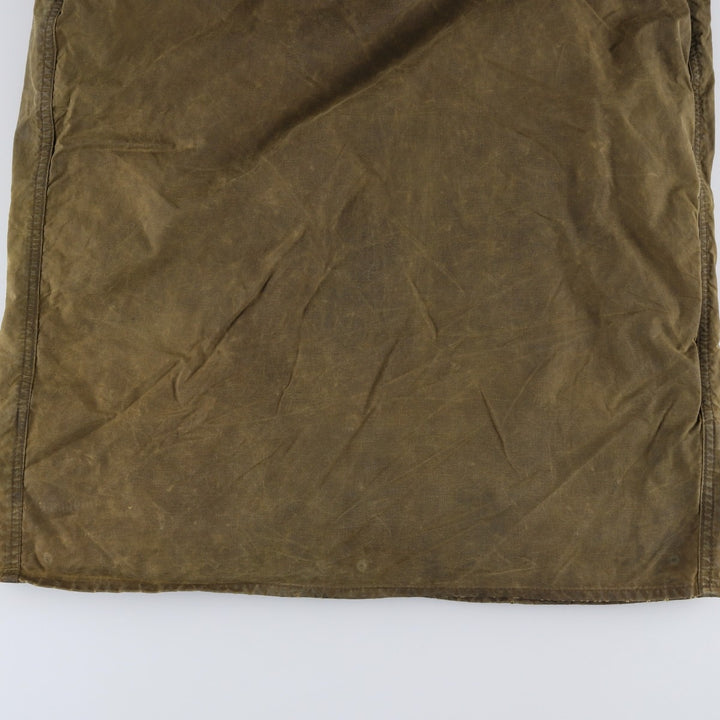 1980'S Barbour BORDER 2 Warrant Badged Waxed Cotton Oiled Jacket, Made in England, Men's Size L unclear Khaki type Vintage Second Hand