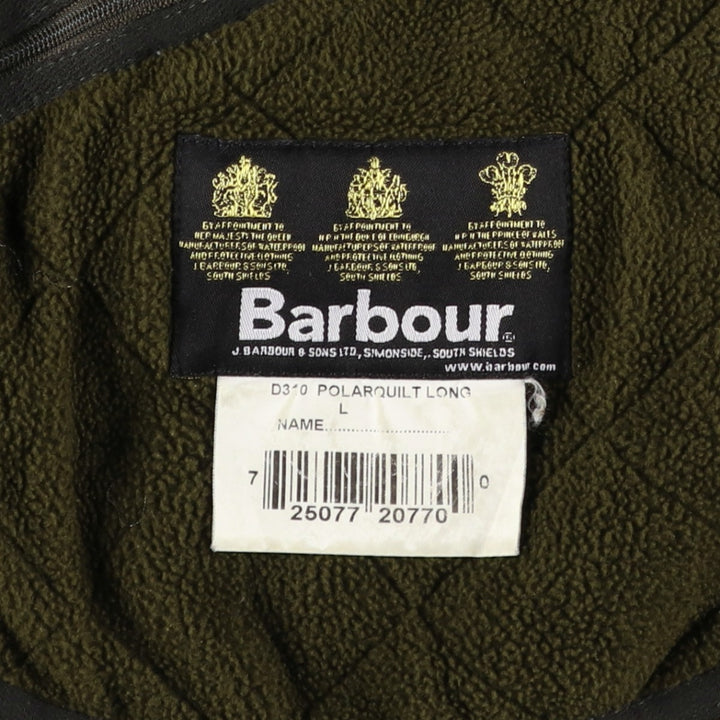 2000s~ Barbour 3 Warrant Quilted Puffer Jacket, Men's Size L polyamide Khaki type sage green Vintage Second Hand
