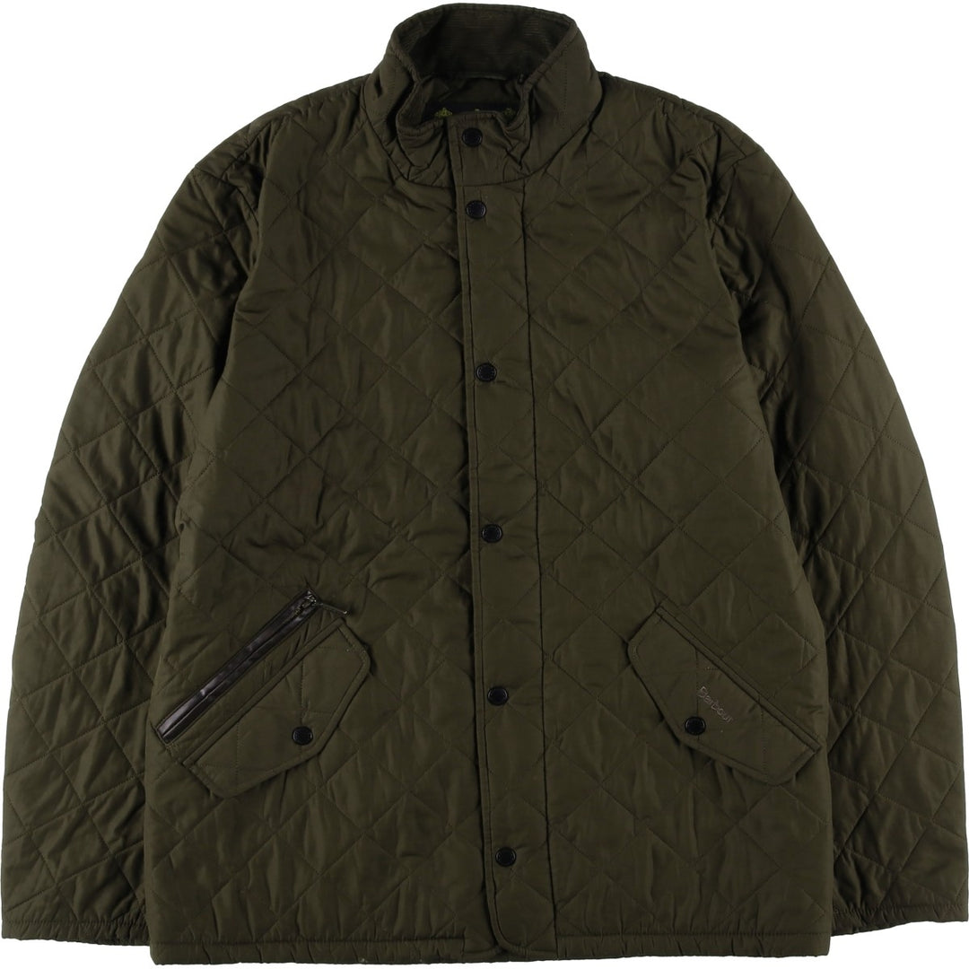 Barbour Quilted Jacket Puffer Jacket Men's L size polyester Khaki type Vintage Second Hand