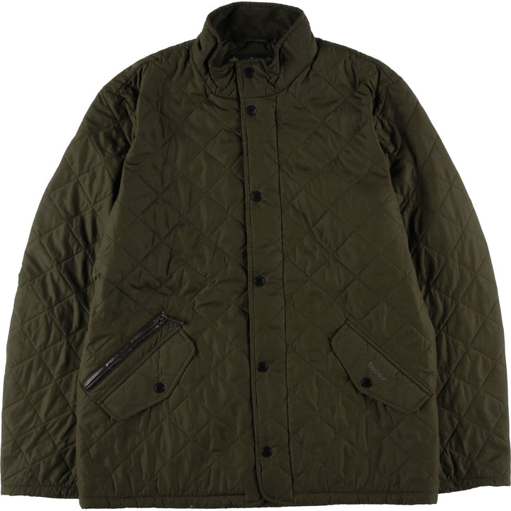 Barbour Quilted Jacket Puffer Jacket Men's L size polyester Khaki type Vintage Second Hand