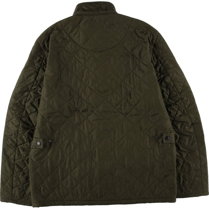 Barbour Quilted Jacket Puffer Jacket Men's L size polyester Khaki type Vintage Second Hand