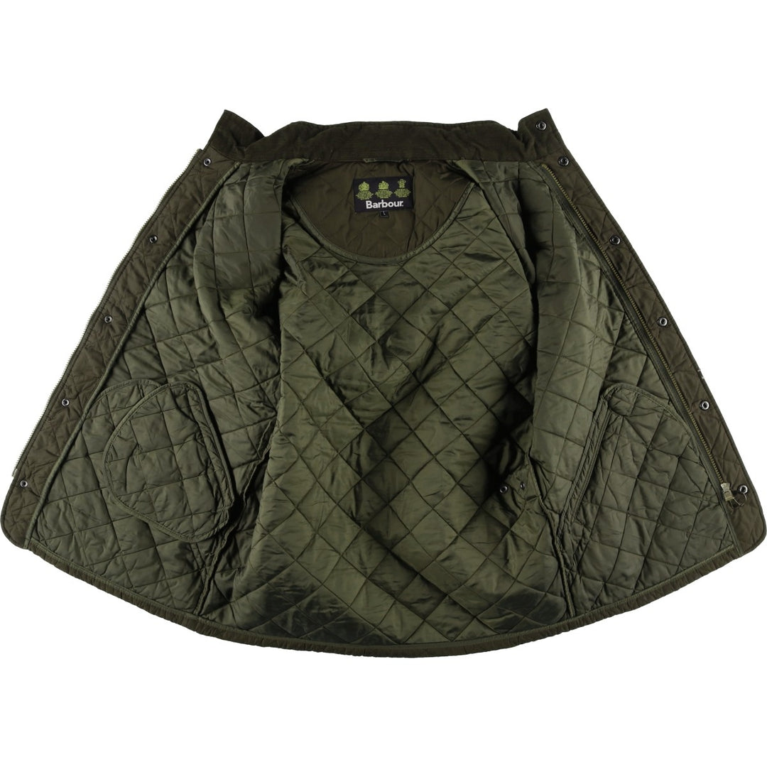 Barbour Quilted Jacket Puffer Jacket Men's L size polyester Khaki type Vintage Second Hand