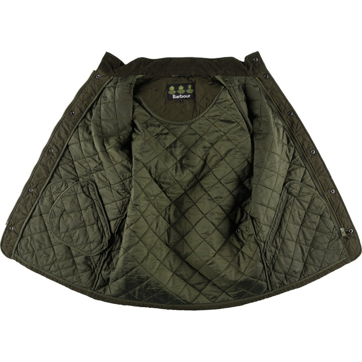 Barbour Quilted Jacket Puffer Jacket Men's L size polyester Khaki type Vintage Second Hand