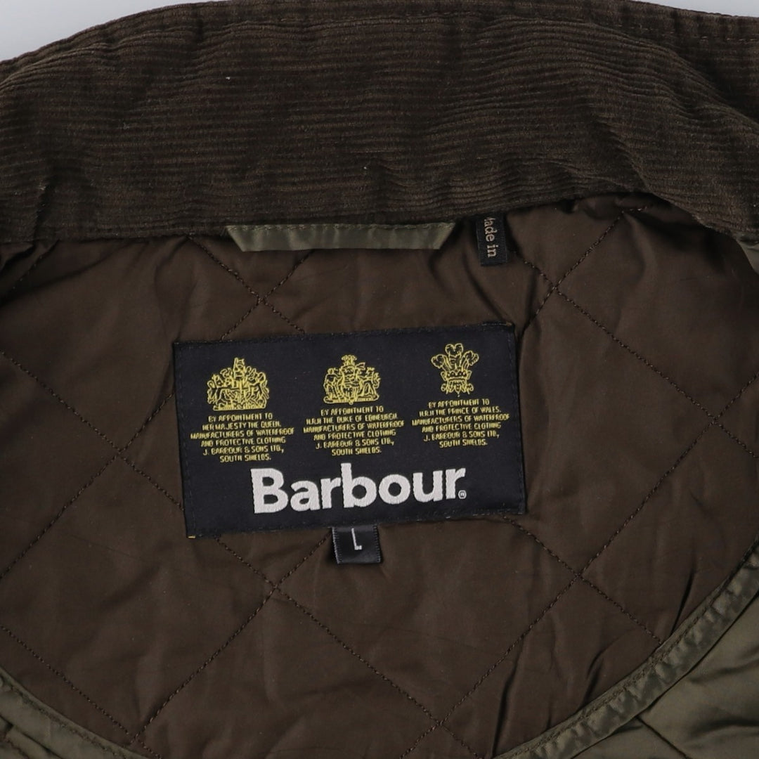Barbour Quilted Jacket Puffer Jacket Men's L size polyester Khaki type Vintage Second Hand