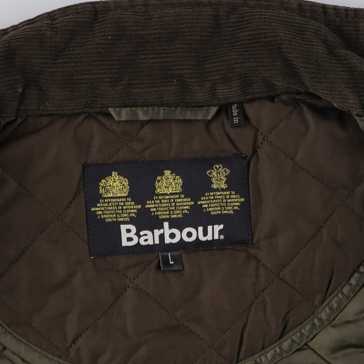 Barbour Quilted Jacket Puffer Jacket Men's L size polyester Khaki type Vintage Second Hand
