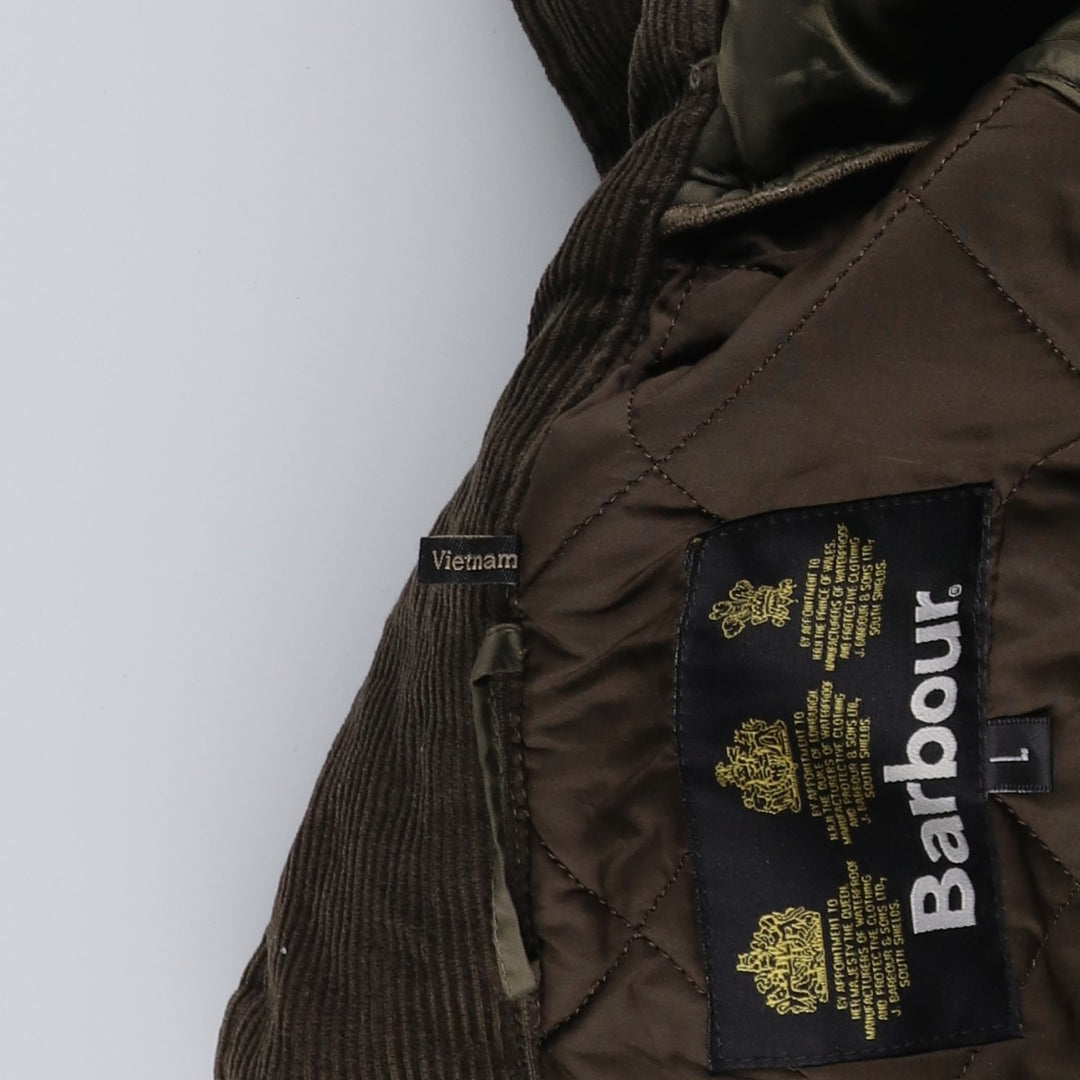 Barbour Quilted Jacket Puffer Jacket Men's L size polyester Khaki type Vintage Second Hand