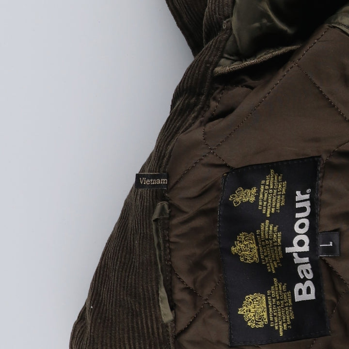 Barbour Quilted Jacket Puffer Jacket Men's L size polyester Khaki type Vintage Second Hand