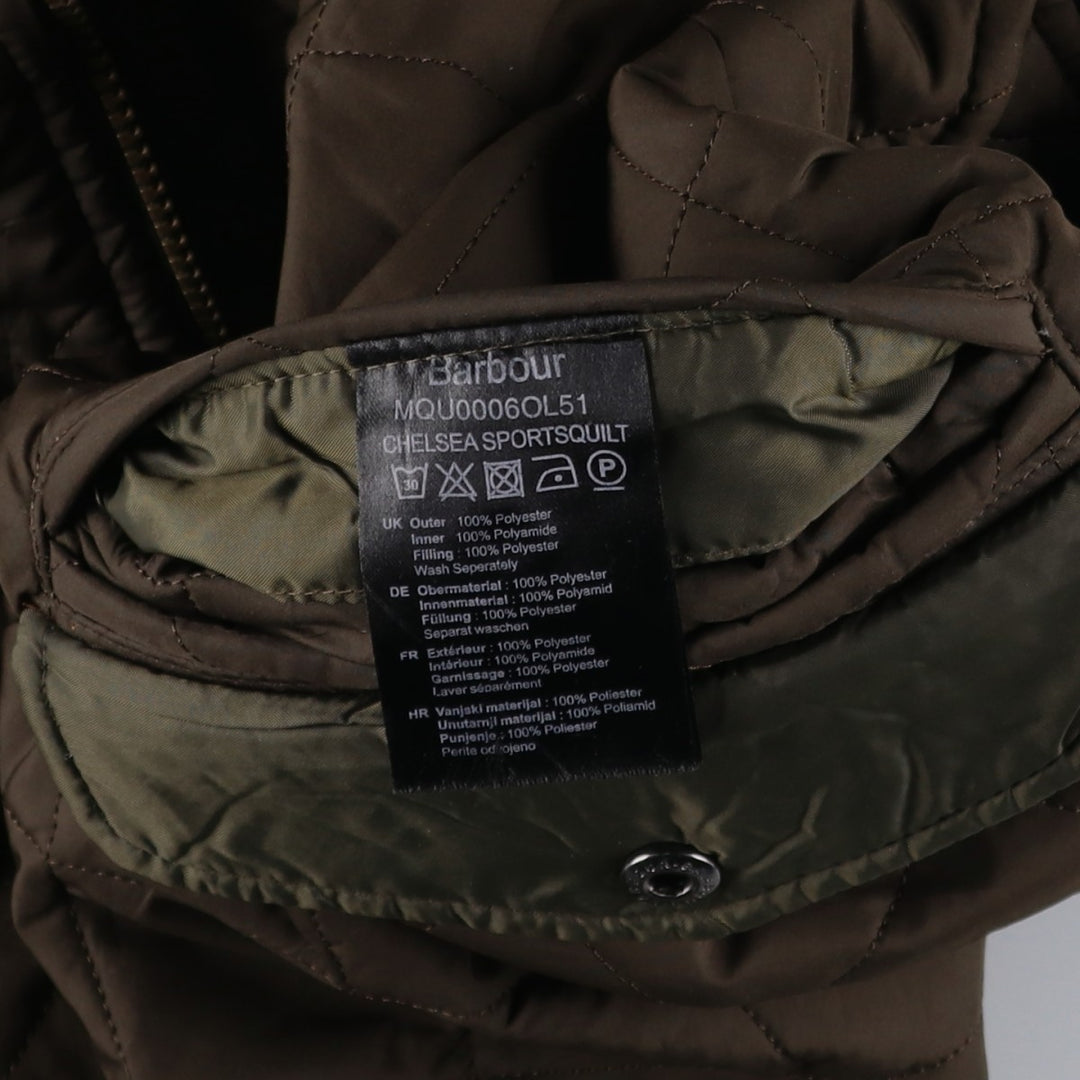 Barbour Quilted Jacket Puffer Jacket Men's L size polyester Khaki type Vintage Second Hand