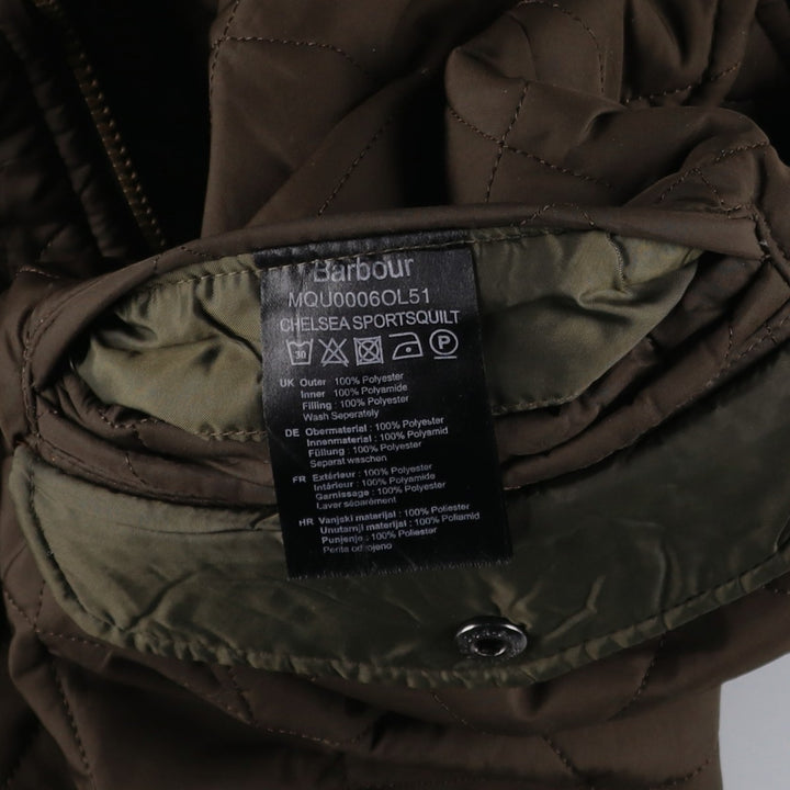 Barbour Quilted Jacket Puffer Jacket Men's L size polyester Khaki type Vintage Second Hand