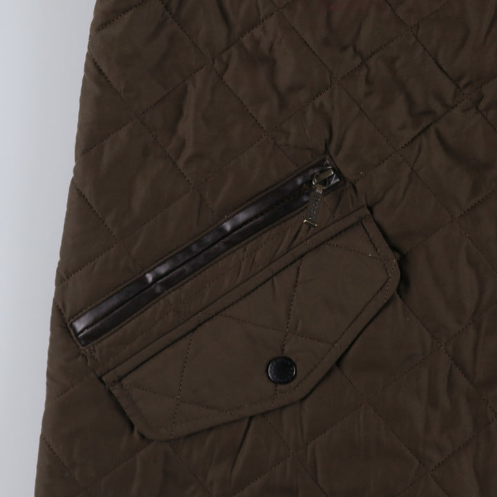 Barbour Quilted Jacket Puffer Jacket Men's L size polyester Khaki type Vintage Second Hand