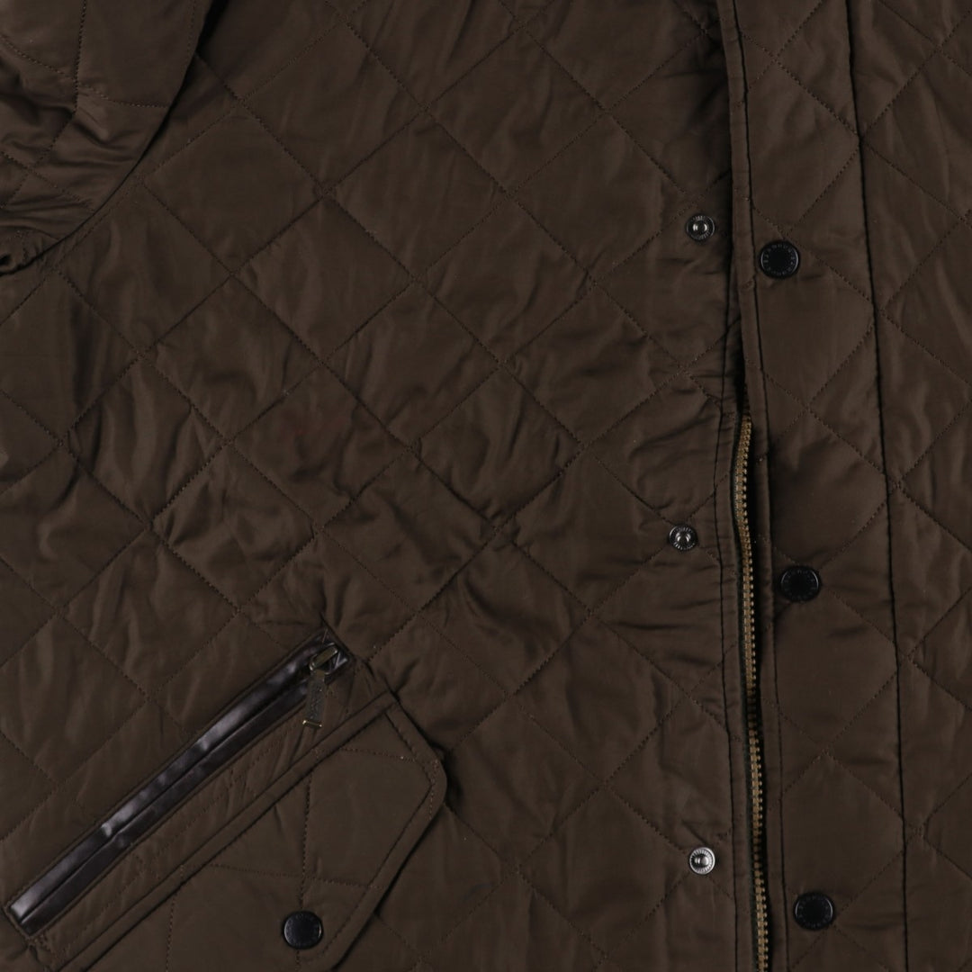 Barbour Quilted Jacket Puffer Jacket Men's L size polyester Khaki type Vintage Second Hand