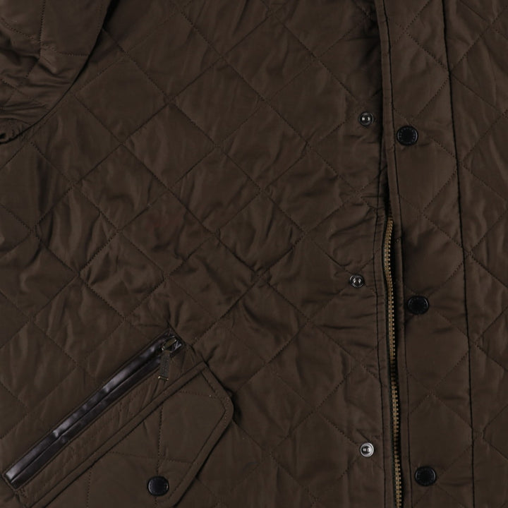 Barbour Quilted Jacket Puffer Jacket Men's L size polyester Khaki type Vintage Second Hand