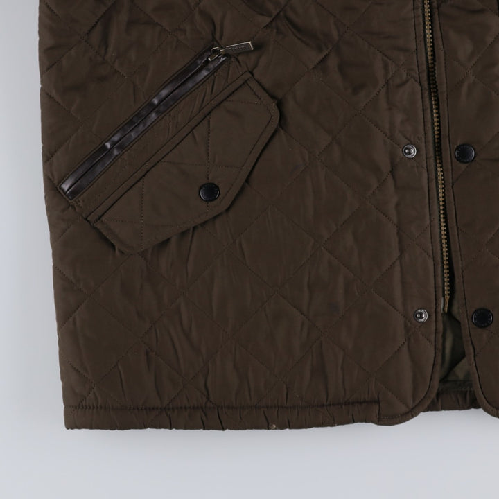 Barbour Quilted Jacket Puffer Jacket Men's L size polyester Khaki type Vintage Second Hand