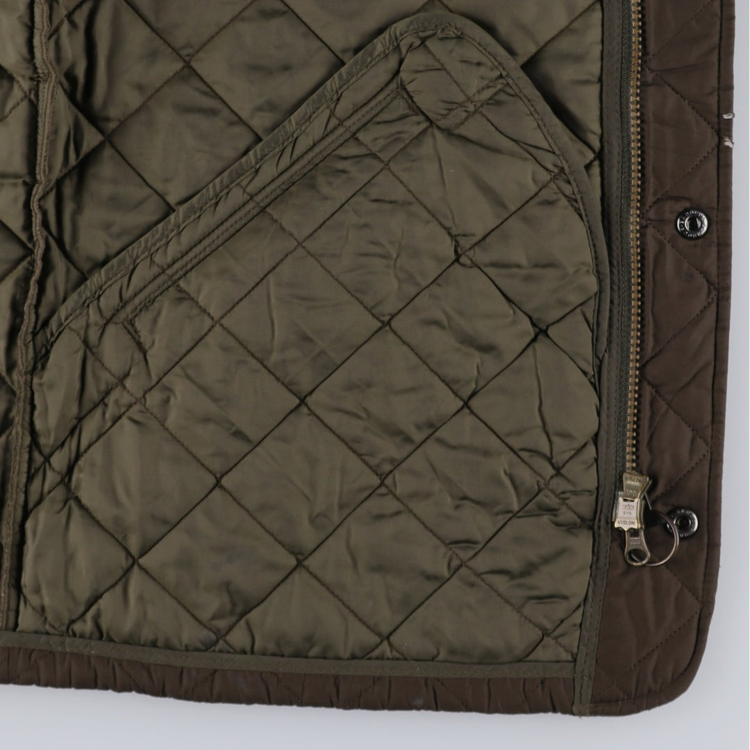 Barbour Quilted Jacket Puffer Jacket Men's L size polyester Khaki type Vintage Second Hand