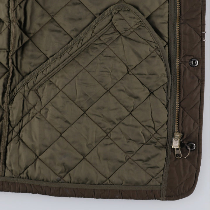 Barbour Quilted Jacket Puffer Jacket Men's L size polyester Khaki type Vintage Second Hand