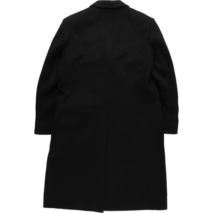 Cashmere-blend wool chester coat, made in England, men's size M wool black type Vintage Second Hand