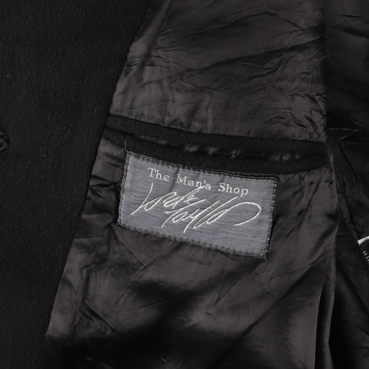 Cashmere-blend wool chester coat, made in England, men's size M wool black type Vintage Second Hand