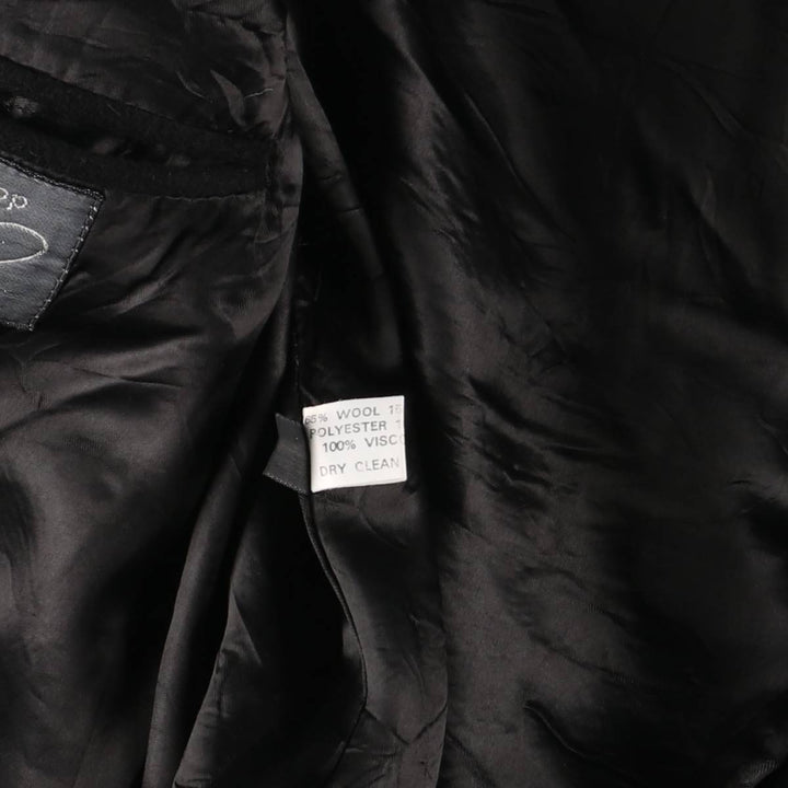 Cashmere-blend wool chester coat, made in England, men's size M wool black type Vintage Second Hand