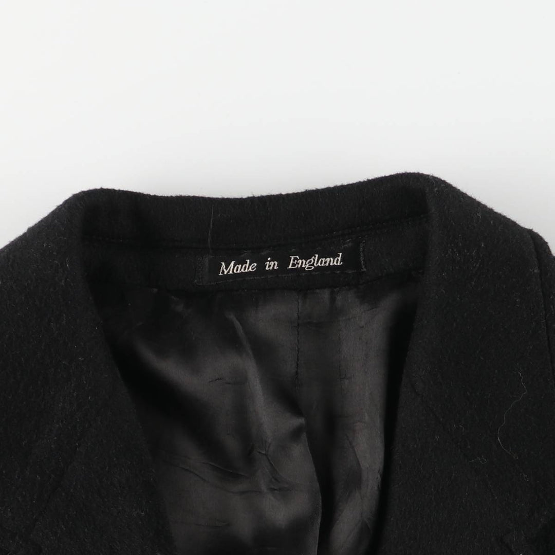 Cashmere-blend wool chester coat, made in England, men's size M wool black type Vintage Second Hand