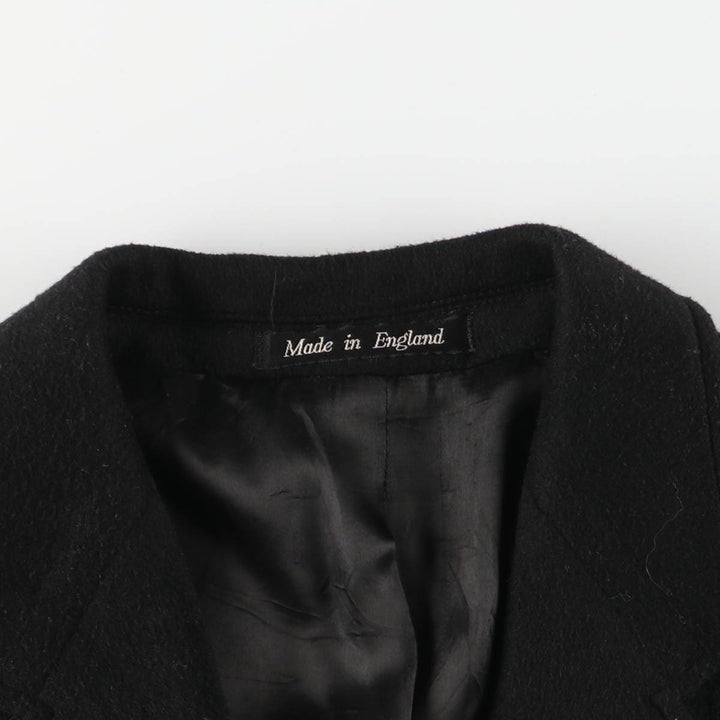 Cashmere-blend wool chester coat, made in England, men's size M wool black type Vintage Second Hand