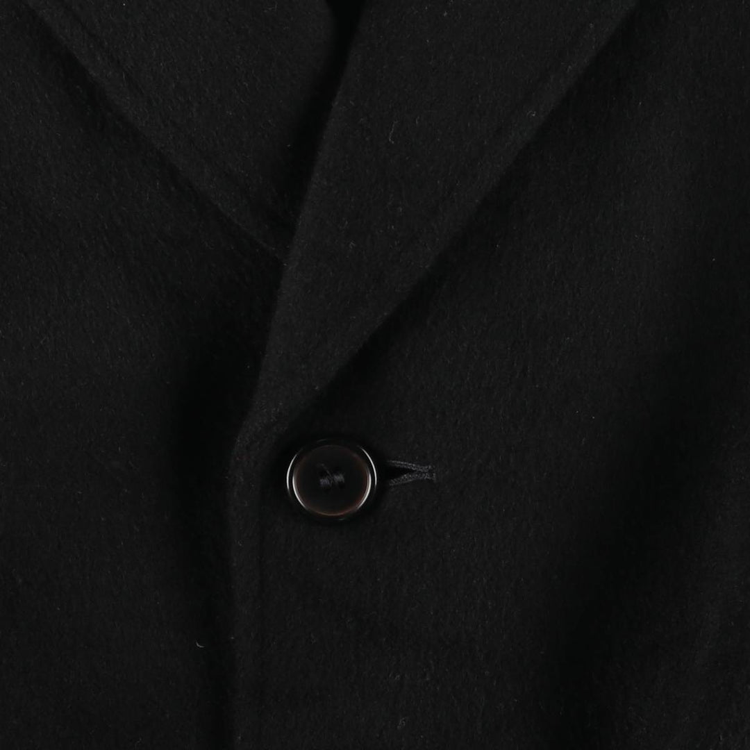 Cashmere-blend wool chester coat, made in England, men's size M wool black type Vintage Second Hand