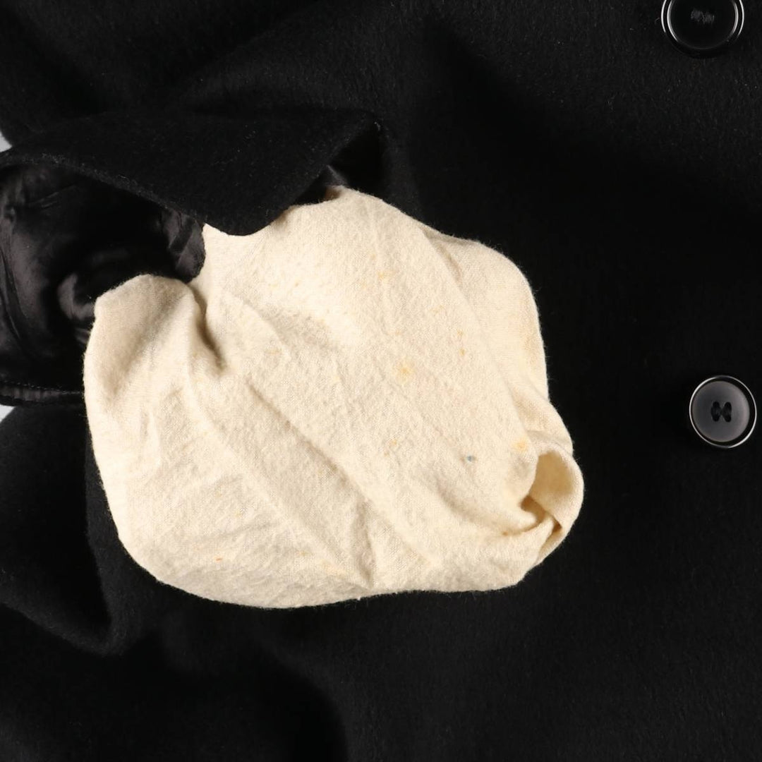 Cashmere-blend wool chester coat, made in England, men's size M wool black type Vintage Second Hand