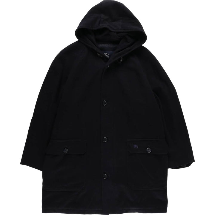 Burberry's BURBERRY LONDON hooded half coat, men's size M wool navy blue type Vintage Second Hand