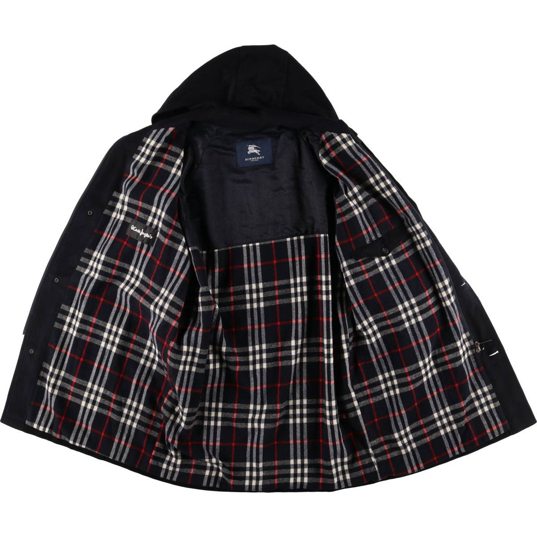 Burberry's BURBERRY LONDON hooded half coat, men's size M wool navy blue type Vintage Second Hand