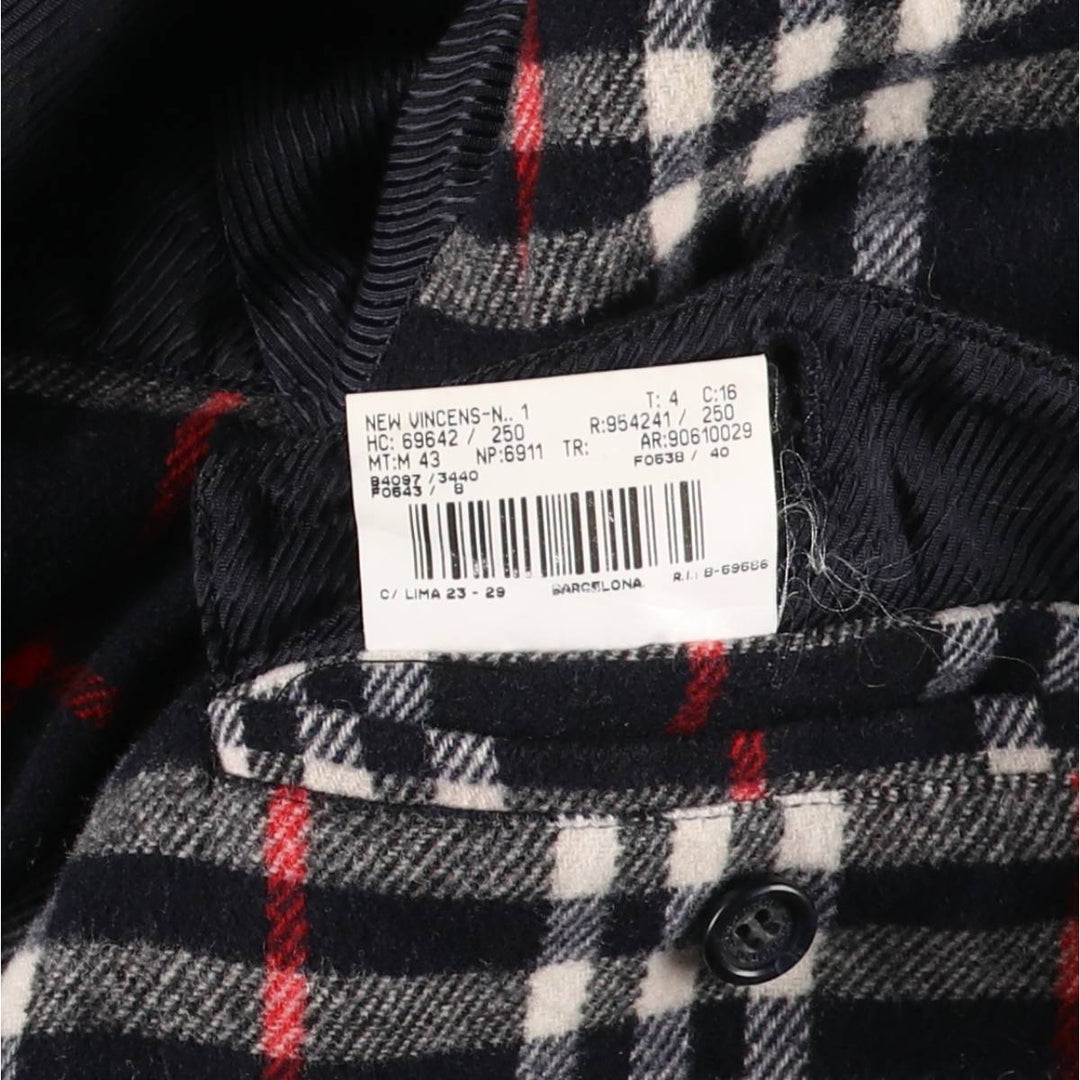 Burberry's BURBERRY LONDON hooded half coat, men's size M wool navy blue type Vintage Second Hand