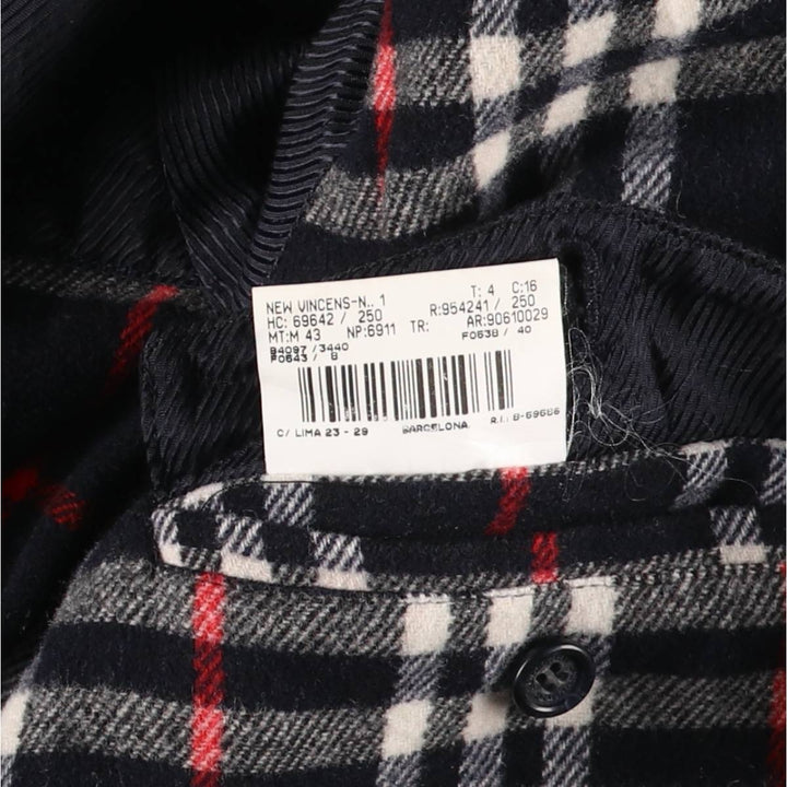 Burberry's BURBERRY LONDON hooded half coat, men's size M wool navy blue type Vintage Second Hand