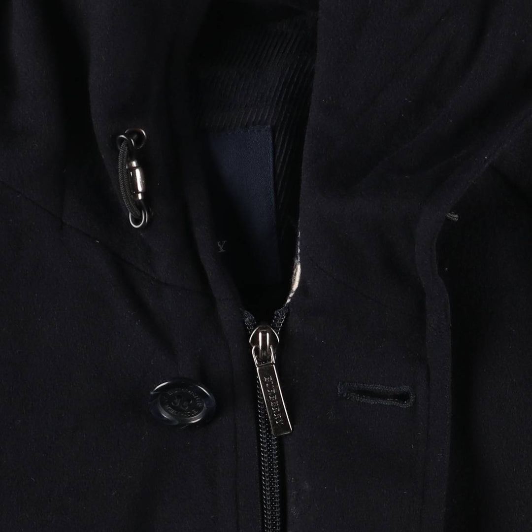 Burberry's BURBERRY LONDON hooded half coat, men's size M wool navy blue type Vintage Second Hand