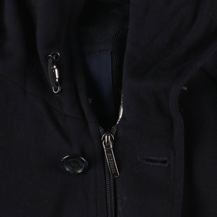 Burberry's BURBERRY LONDON hooded half coat, men's size M wool navy blue type Vintage Second Hand
