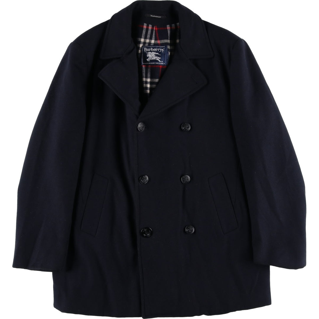 Burberry's peacoat, men's size L unclear navy blue type Vintage Second Hand