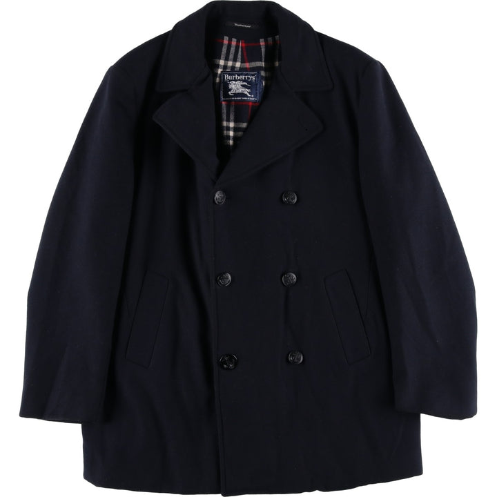 Burberry's peacoat, men's size L unclear navy blue type Vintage Second Hand