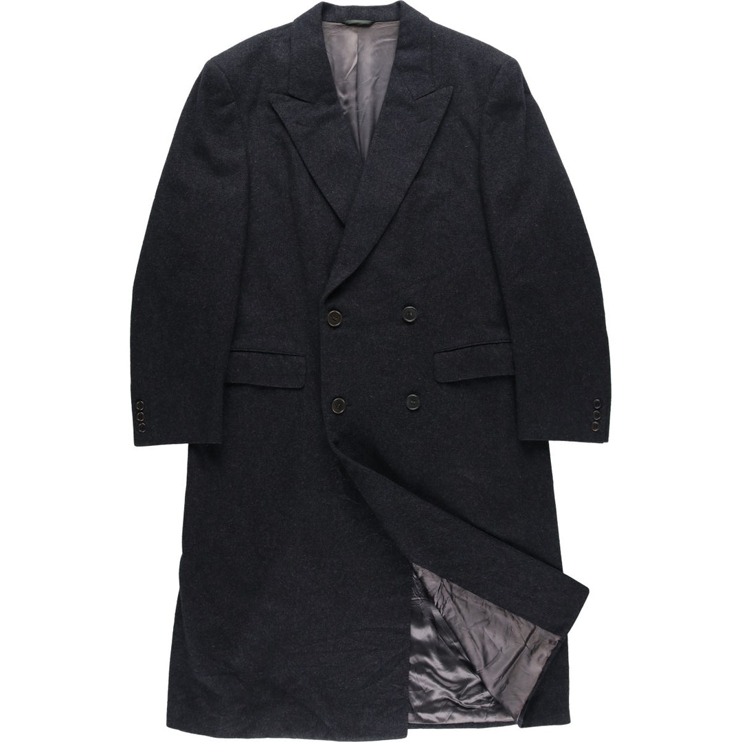 Burberry's double-breasted peak lapel chester coat, men's size M unclear Charcoal Vintage Second Hand