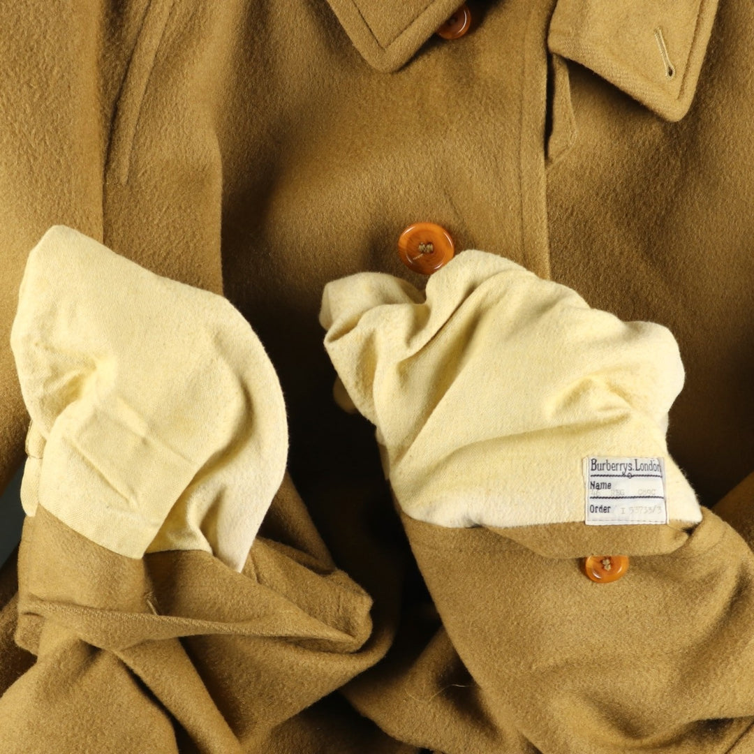 Burberry's wool half coat, made in England, size L wool Camel type Vintage Second Hand