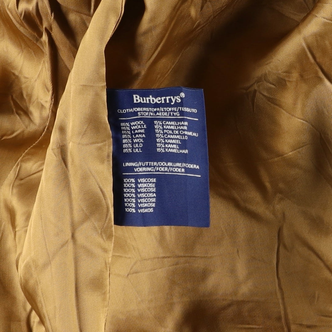 Burberry's wool long coat, made in England, men's size XL wool Beige type Vintage Second Hand