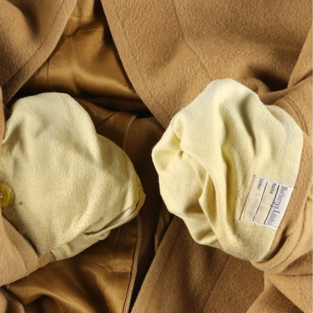 Burberry's wool long coat, made in England, men's size XL wool Beige type Vintage Second Hand