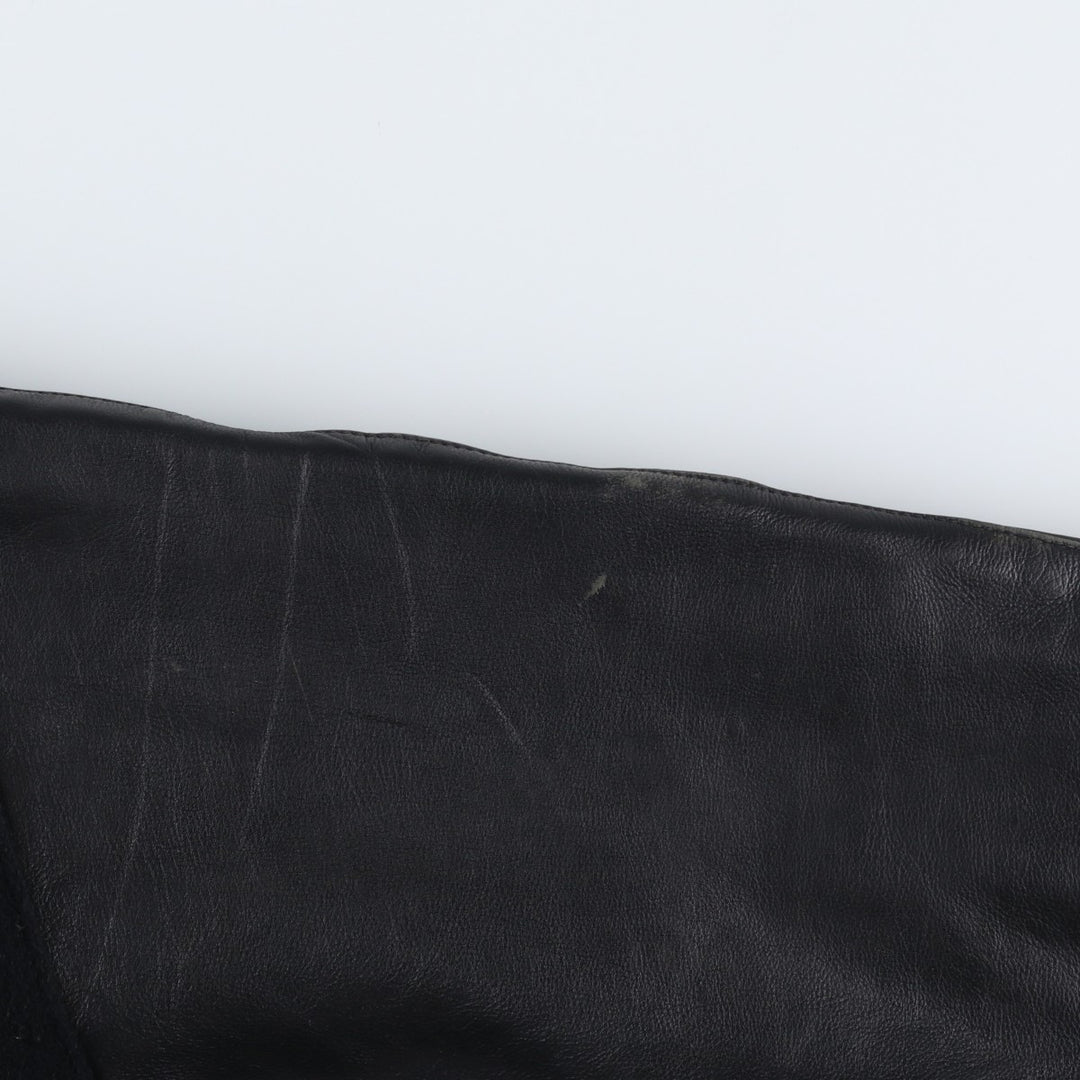 Vintage 80s-90'S Reed Varsity Jacket with Leather Sleeves and Wool Buttons, Made in USA, Men's Size L Genuine leather (sleeves) black type Vintage Second Hand