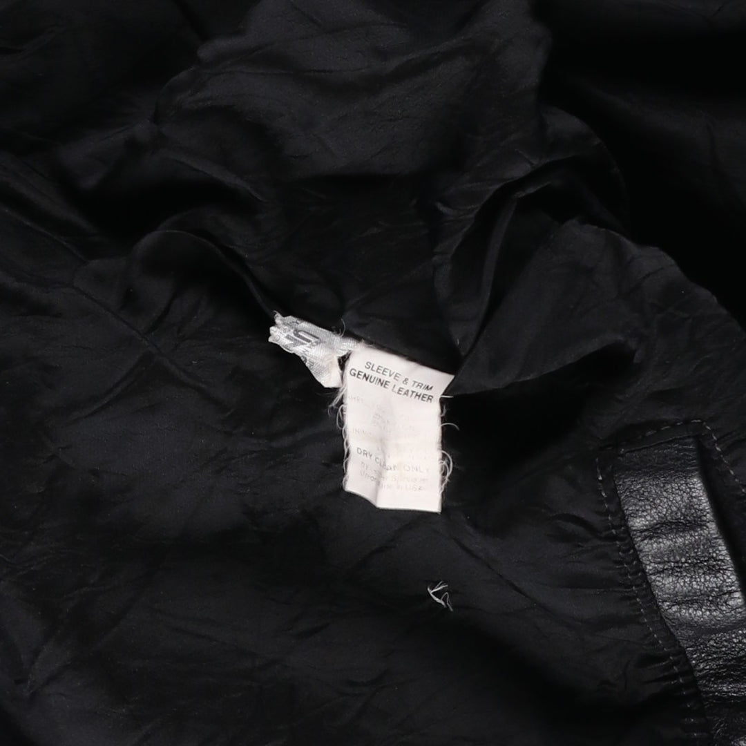 Vintage 80s-90'S Reed Ford Varsity Jacket with Collar, Leather Sleeves, and Wool Buttons, Made in USA, Men's Size Medium Genuine leather (sleeves) black type Vintage Second Hand