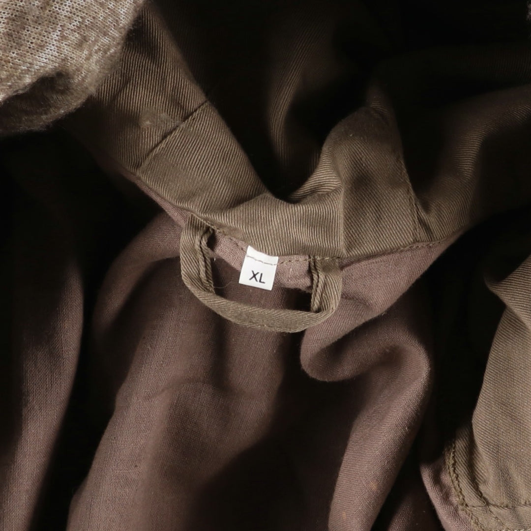 German Army Field Parka Mod Coat Men's XL polyester brown type Vintage Second Hand