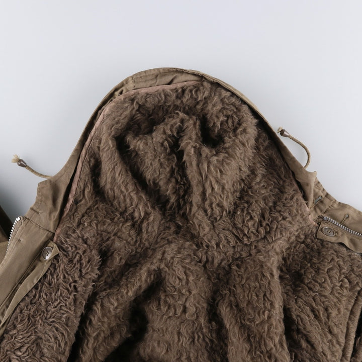 German Army Field Parka Mod Coat Men's XL polyester brown type Vintage Second Hand