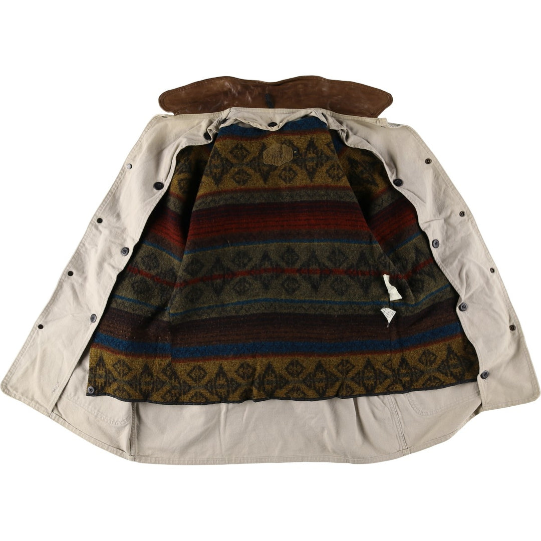 WOOLRICH padded duck hunting jacket, made in the USA, men's size M, vintage cotton ivory Vintage Second Hand