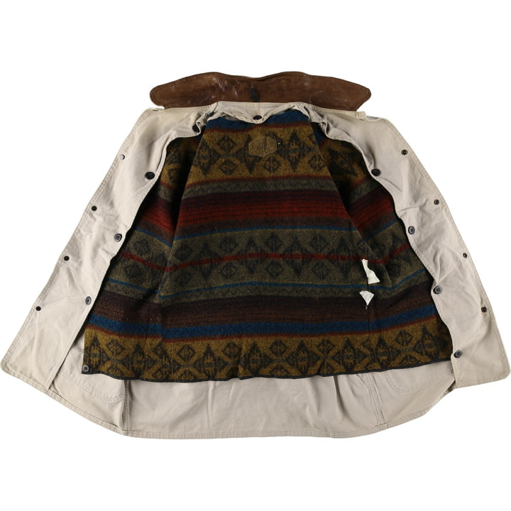 WOOLRICH padded duck hunting jacket, made in the USA, men's size M, vintage cotton ivory Vintage Second Hand