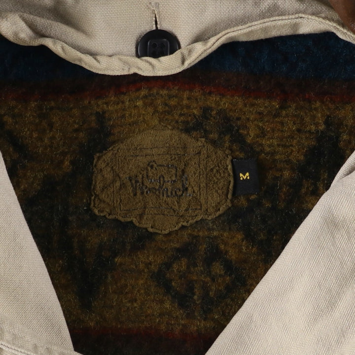 WOOLRICH padded duck hunting jacket, made in the USA, men's size M, vintage cotton ivory Vintage Second Hand