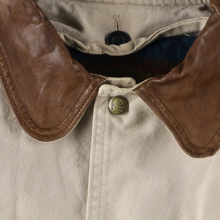 WOOLRICH padded duck hunting jacket, made in the USA, men's size M, vintage cotton ivory Vintage Second Hand